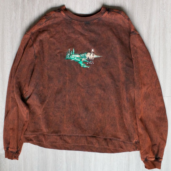 Other - McIntosh Seymour Sweatshirt Vintage Western Horse Brown/red XL Acid Wash 90s
